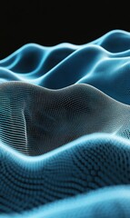 Naklejka premium Abstract blue digital wave pattern on dark background for tech, data, or design projects
