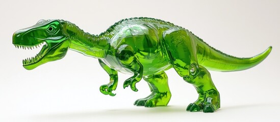 Obraz premium Luminous Green Tyrannosaurus Rex: A Captivating Sculpture