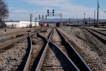 Naklejka premium railyard and tracks