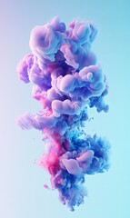 Obraz premium Colorful ink cloud swirling in gradient background, ideal for abstract art or design projects
