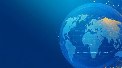 Fototapeta premium Global Network Connections: A Digital World Map Visualization