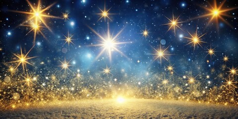 Obraz premium Winter Solstice Night Sky, gold sparkles, festive background, gold sparkles, festive background
