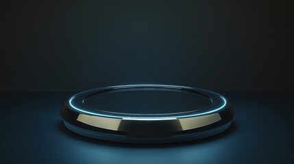 Illuminated Circular Platform Dark Background