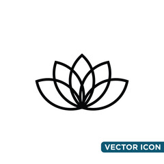 Simple Lotus Icon Design Template 