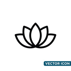 Simple Lotus Icon Design Template 