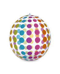 Obraz premium Colorful inflatable ball isolated on white. Beach accessory