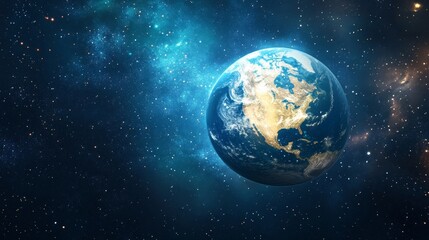 Obraz premium Stunning View of Earth From Space, Celestial Background