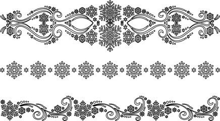 Fototapeta premium Seamless floral border vector template. Ornament repeating divider.