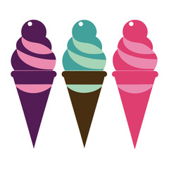 Different types of con ice creams silhouettes-6