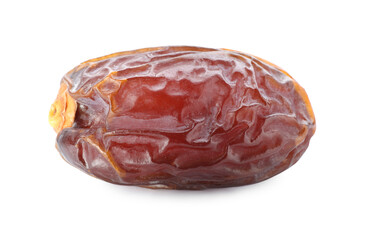 One tasty dried date isolated on white