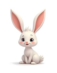 Fototapeta premium Adorable 3d Baby Bunny Rabbit Illustration
