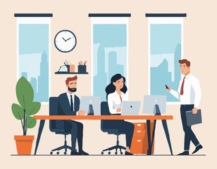 Flat Illustration Characters for Office Scenes