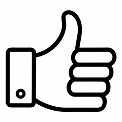 Obraz premium Simple Thumbs Up Icon, Positive Feedback Symbol
