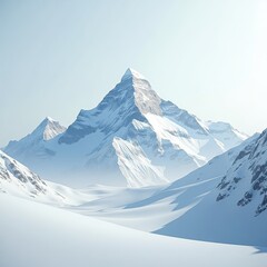 Fototapeta premium Majestic snow-capped peak, serene and untouched