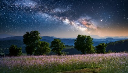 Fototapeta premium Galaxies swirl in a cosmic dance of light. 