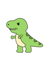 Cute Angry Cartoon Dinosaur
