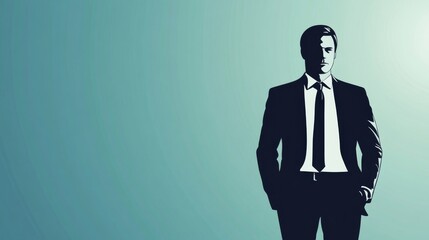 Fototapeta premium Stylish Businessman in a Suit, Minimalist Vector Portrait