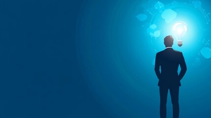 Fototapeta premium Businessman with a Bright Idea: Innovation and Success Concept