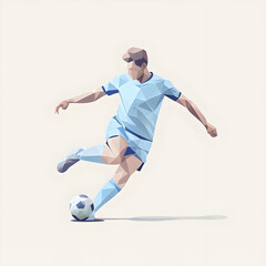 soccer player kicking ball