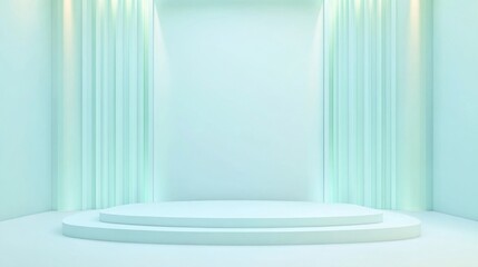 Minimalist Pastel Blue Room Display Stage