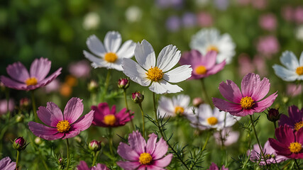 Beautiful spring summer bright natural summer greeting card wildflowers spring concept