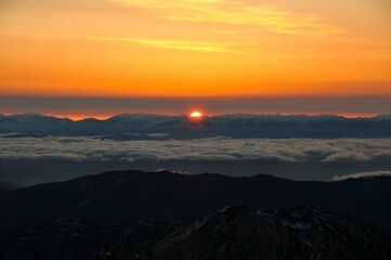 白山で見るご来光