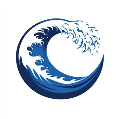 Obraz premium Abstract Circular Wave Design Blue Ocean Water