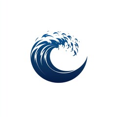 Abstract Blue Wave Design Circular Graphic Image