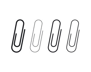Paper clip icon. Simple outline style. Paperclip, attach, document clip, staple, fastener, page clamp, office concept. Thin line symbol. Vector isolated on white background.