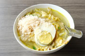 Soto Ayam Lamongan, traditional chicken soup from Indonesia
