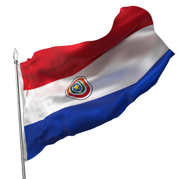 paraguayan flag waving in the wind