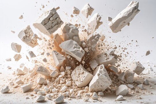 Chalk Dust and Crumbles Create Stunning Visuals on White Background