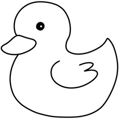 Hand drawn duck cartoon illustration outline 