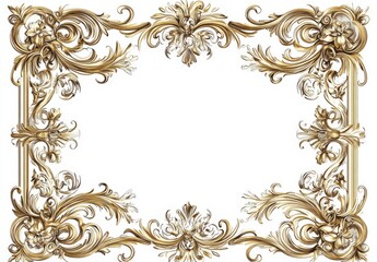 A gold frame with flowers and leaves