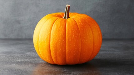 Single pumpkin, autumn harvest, dark background, food photography