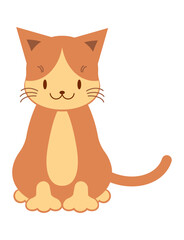 かわいい茶色のお座り猫