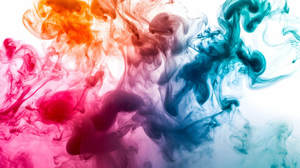 Fototapeta premium Colorful swirling smoke patterns blending together in a vibrant abstract display