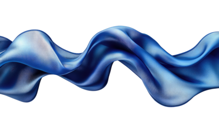 Flowing Sapphire Silk:  A digitally rendered image of a flowing blue silk fabric creating elegant, dynamic waves and curves. The rich color and smooth texture evoke a sense of luxury and movement. 