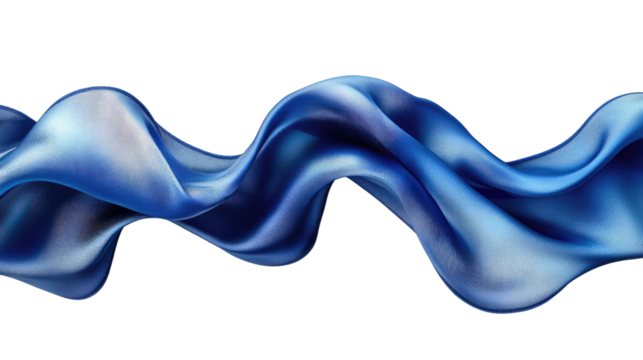 Flowing Sapphire Silk:  A digitally rendered image of a flowing blue silk fabric creating elegant, dynamic waves and curves. The rich color and smooth texture evoke a sense of luxury and movement. 