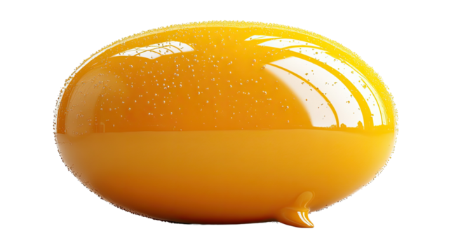 Glossy Yellow Speech Bubble:  A vibrant, glossy yellow speech bubble, ready to convey your message with a playful and energetic twist. The 3D rendering captures the light reflecting off the surface.