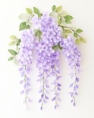Fototapeta premium crafted colorful paper quilling techniques textured layers Delicate purple flowers with green leaves.