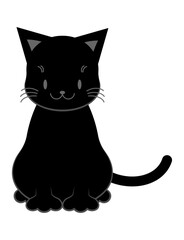 かわいい黒いお座り猫
