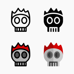 Design Illustration graphic of skull icon with line, color, glyph, and flat style. Suitable for UI, mobile design, web design, etc.