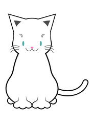 かわいい白いお座り猫