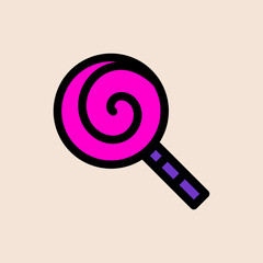 Design Illustration vector graphic of lolipop icon with colored line style. Suitable for UI, mobile design, web design, etc