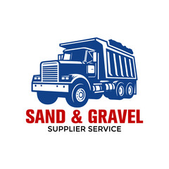 Dump truck with sand or gravel load vector logo  © Argo Studio
