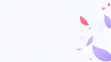 Abstract Pastel Leaves and Confetti Design