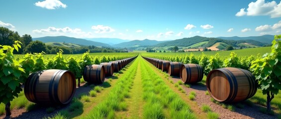 Obraz premium Rolling hills and lush vineyards
