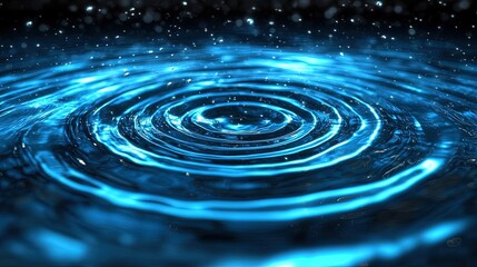 Captivating Blue Water Ripples with Sparkling Droplets and Waves