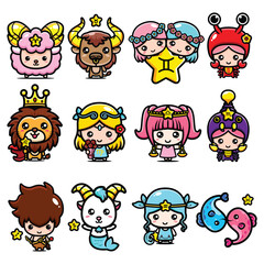 bundle Zodiac cute Character Illustrations